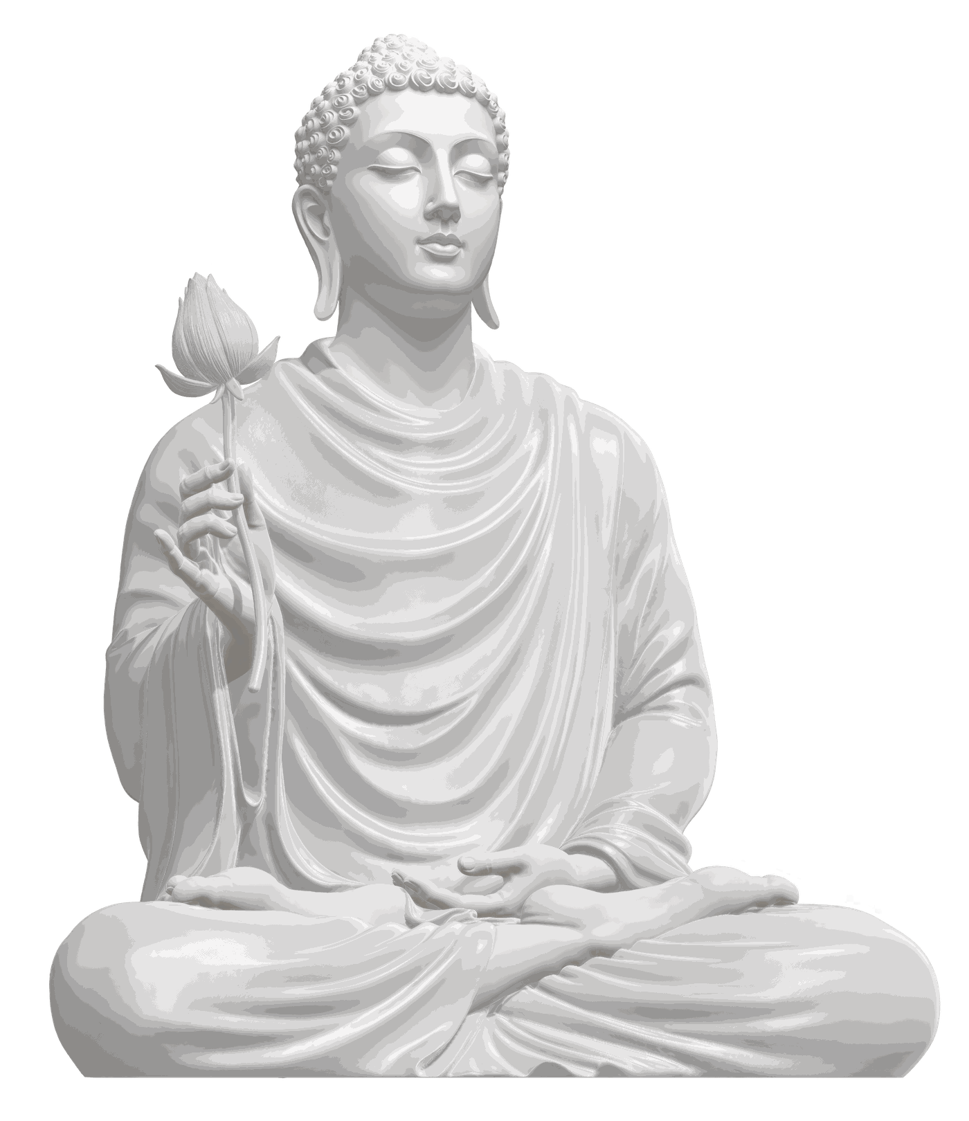 Buddha Statue white — cut out